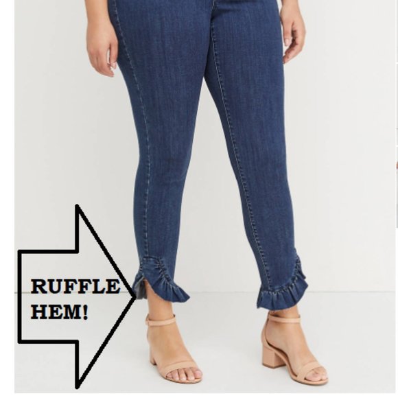 Lane Bryant Denim - NEW Lane Bryant Ruffle Raw Hem ANKLE CROP JEAN